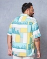 Shop Men's Green & White All Over Printed Plus Size Shirt-Design