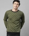 Shop Men's Green All Over Printed Sweatshirt-Front