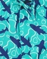 Shop Men's Green All Over Sharks Printed Cotton Pyjamas