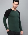 Shop Men's Green & Black Color Block Slim Fit T-shirt-Design