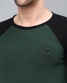 Shop Men's Green & Black Color Block Slim Fit T-shirt