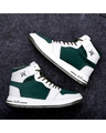 Shop Men's Green & White Color Block Sneakers-Front