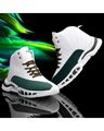 Shop Men's Green and White Color Block Sneakers-Front