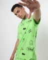 Shop Men's Green AOP Oversized T-shirt-Front