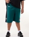 Shop Men's Green Athletic Color Block Oversized Plus Size Shorts-Front