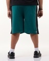 Shop Men's Green Athletic Color Block Oversized Plus Size Shorts-Design