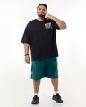 Shop Men's Green Athletic Color Block Oversized Plus Size Shorts-Full