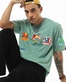 Shop Men's Green Avengers Assemble Graphic Printed Oversized T-shirt-Front