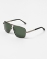 Shop Men's Green Aviator Polarised Lens Sunglasses-Full