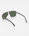 Shop Men's Green Aviator Polarised Lens Sunglasses