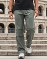 Shop Men's Green Baggy Oversized Parachute Pants-Front