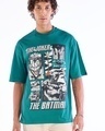 Shop Men's Green Batman Graphic Printed Super Loose Fit T-shirt-Front