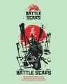 Shop Men's Green Battle Scars Graphic Printed Oversized T-shirt