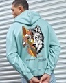 Shop Men's Green Beast Within Graphic Printed Oversized Hoodies-Front