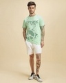 Shop Men's Green Bird Egg Green Peace Vibe Graphic Printed T-shirt-Full