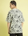 Shop Men's Green & Black All Over Printed Oversized T-shirt-Full