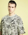 Shop Men's Green & Black All Over Printed Oversized T-shirt