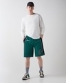 Shop Men's Green & Black Athletic Color Block Oversized Varsity Shorts