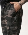 Shop Men's Green & Black Camouflage Printed Loose Comfort Fit Joggers