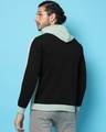 Shop Men's Green & Black Color Block Hooded Sweatshirt-Design
