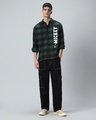 Shop Men's Green & Black Hang Checked Oversized Shirt-Full