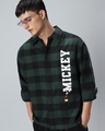 Shop Men's Green & Black Hang Checked Oversized Shirt-Front