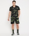 Shop Men's Green & Black Tie & Dye Shirt & Shorts Set with Matching Socks-Front