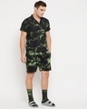 Shop Men's Green & Black Tie & Dye Shirt & Shorts Set with Matching Socks-Full
