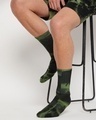 Shop Men's Green & Black Tie & Dye Shirt & Shorts Set with Matching Socks