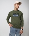 Shop Men's Green Boring Normal Typography Sweatshirt-Front
