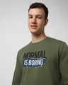 Shop Men's Green Boring Normal Typography Sweatshirt