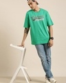 Shop Men's Green California Typography Oversized T-shirt-Full