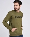 Shop Men's Green California Typography Sweatshirt-Design