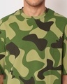Shop Men's Green Camouflage Oversized T-shirt