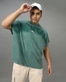 Shop Men's Green Cashtalk Typography Oversized Plus Size Vest-Front