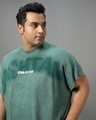 Shop Men's Green Cashtalk Typography Oversized Plus Size Vest
