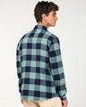 Shop Men's Green & Navy Blue Checked Shirt-Design