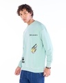 Shop Men's Green Chilling With Friends Graphic Printed Oversized Sweatshirt-Full