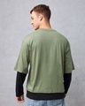Shop Men's Green Color Block Oversized T-shirt-Design
