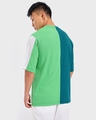 Shop Men's Green Color Block Plus Size Oversized T-shirt-Design