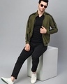 Shop Men's Green Color Block Slim Fit Jacket