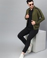 Shop Men's Green Color Block Slim Fit Jacket