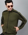 Shop Men's Green Color Block Slim Fit Jacket