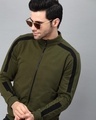 Shop Men's Green Color Block Slim Fit Jacket