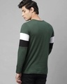 Shop Men's Green Color Block Slim Fit T-shirt-Full