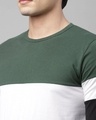 Shop Men's Green Color Block Slim Fit T-shirt