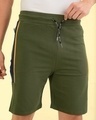 Shop Men's Green Color Block Sports Shorts-Full