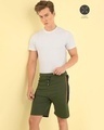 Shop Men's Green Color Block Sports Shorts