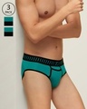 Shop Pack of 3 Men's Green Vibe Antimicrobial Micro Modal Briefs-Front