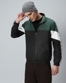Shop Men's Green & Black Color Block Windcheater Jacket-Front
